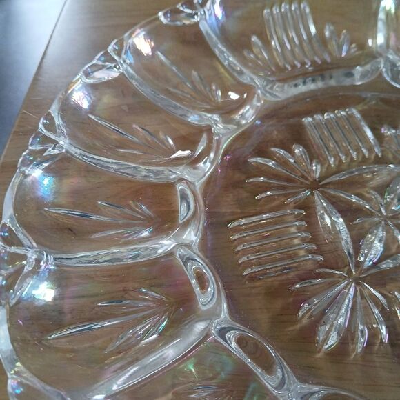 Federal Mid Century Modern 50's Iridescent Glass Serving Platter Georgetown - Picture 7 of 8